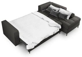 Divano letto angolare grigio scuro, angolo destro Santo - Milo Casa