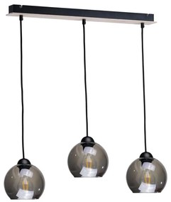 Lampadario su corda UNO WOOD 3xE27/60W/230V nero/marrone
