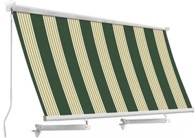 Tenda Da Sole Per Balcone Con Cassonetto 300x250 Verde A Righe Sangiorgio