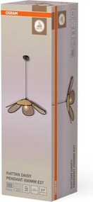 Osram - Lampada a sospensione con cavo DECOR RATTAN 1xE27/15W/230V Ø 69 cm beige/nero