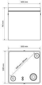 Applique da soffitto Quadrata GU10 IP54 in Alluminio e Vetro