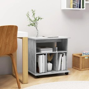 Mobiletto Con Ruote Grigio Cemento 60x45x60cm Legno Multistrato /
