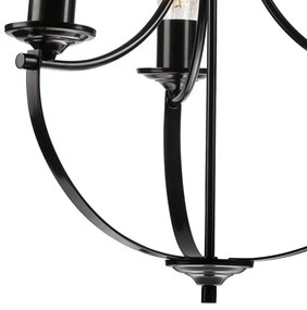 Lampadario a sospensione con catena GINA 3xE27/60W/230V nero