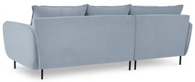 Divano angolare in velluto azzurro (angolo sinistro) Vienna - Cosmopolitan Design