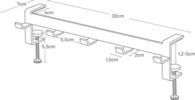 Gancio regolabile bianco opaco in acciaio Tower – YAMAZAKI