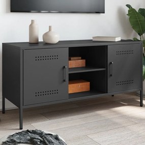 Mobile Tv Nero 100,5x39x50,5 Cm İn Acciaio /