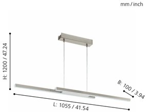 Eglo 33232 - Lampadario LED RGBW dimmerabile su cavo FRAIOLI-C 2xLED/17W/230V cromo opaco