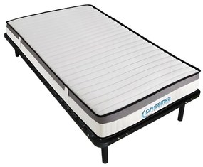 Set ORTHOMEMORY II di DREAMEA: Telaio a doghe + Materasso 90 x 200 cm Memory foam sp. 19 cm