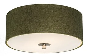 Lampada da soffitto rustica verde 30 cm - Drum Jute