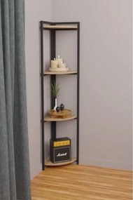 Libreria Angolare 4 Ripiani 30x30x160 Stile Industrial Uma Rovere
