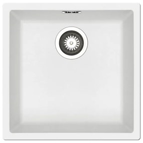 Lavello sottotop 1 vasca PYRAMIS Mistral fibra di vetro L 40 x L 40 cm bianco