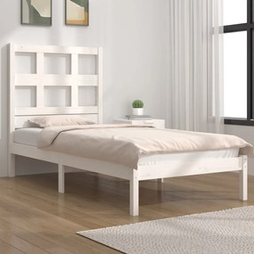 Giroletto Senza Materasso Bianco 90x200 Cm Legno Massello Pino /