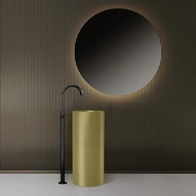 Kamalu - Lavabo da terra freestanding con drenaggio a pavimento finitura oro | KG46000P