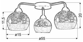 Lampadario da parete CROMINA 3xE27/60W/230V