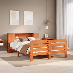 Giroletto Senza Materasso Marrone Cera 160x200 Cm Legno Di Pino /