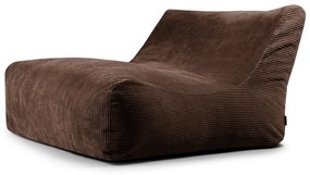 Puof a sacco marrone scuro con rivestimento in velluto a coste Sofa Lounge – SLOWDOWN