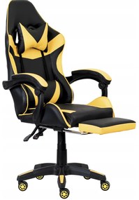 Sedia da gioco ergonomica CLASSIC con poggiapiedi giallo