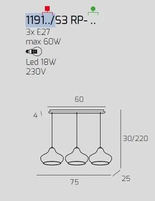 Sospensione bianco 3 luci rettangolare vetri (2 x piccolo ru + 1 x ...