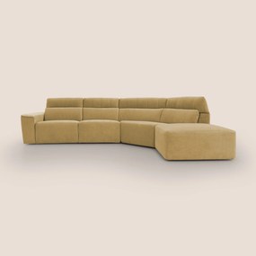 Clark Divano angolare con opzione relax elettrico in tessuto smacchiabile impermeabile T17 giallo