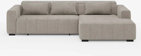 Doric Divano angolare con penisola e sedute allungabili con relax elettrico - poggiatesta reclinabili in tessuto smacchiabile T23