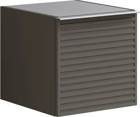 Struttura semi colonna da bagno Pixel Plain Stipes laccato opaco grigio carbone L 40 x H 40 x P 45.5 cm