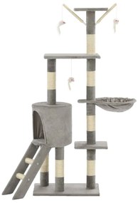 Albero per gatti con tiragraffi in sisal 138 cm grigio