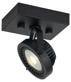 Faretto moderno da superficie nero con LED dimmerabile incluso - Apollo