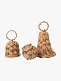 Set di 3 addobbi di Natale in rattan Bell