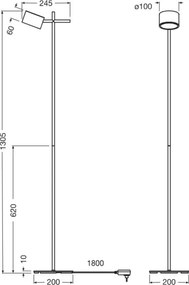 Osram - Lampada da terra LED dimmerabile DECOR KYOTO LED/12W/230V nera