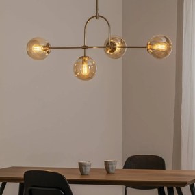 Lampada a sospensione in vetro Portemo Lucea, dimmerabile, Ottone / Oro, Soggiorno / Sala da pranzo, Metallo, Lampada a sospensione