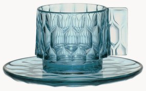 Tazzine da caffè e piattini con motivo strutturato Jellies 4 pz