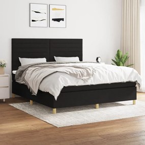 Giroletto A Molle Con Materasso Nero 160x200 Cm İn Tessuto /