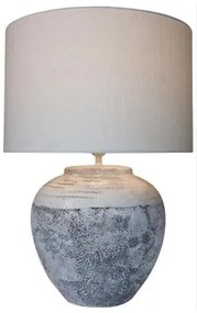 Lampada da tavolo DKD Home Decor Bianco Grigio Ceramica Plastica Tela 50 W 220 V 42 x 42 x 60 cm