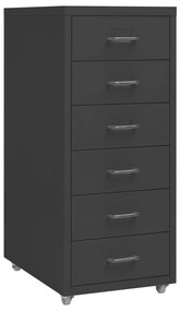 Schedario Mobile Antracite 28x41x69 Cm İn Metallo /