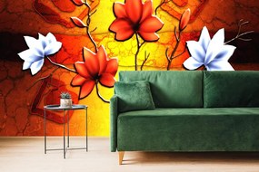 Carta da parati – Fiori in stile etnico