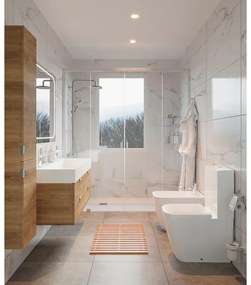 Mobile da bagno sospeso sotto lavabo L 120 x H 64 x P 48 cm lucido, 4 cassetti SENSEA Neo