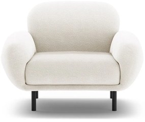 Poltrona bianca con rivestimento in bouclé Poppy – Micadoni