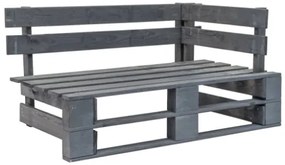 Set di Divani su Pallet 4pz e Cuscini in Pino Impregnato Grigio