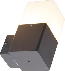 Lampada da parete per esterni nera con diffusore opalino bianco IP44 - Denmark