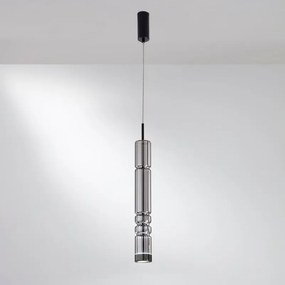 Lampadario LED glamour LED-CROOKES-S-GR grigio Ø8cm, luce calda 1300 lumen, LUCE AMBIENTE DESIGN