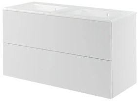 Mobile da bagno sotto lavabo Neo bianco laccato L 120 x H 64 x P 48 cm 2 cassetti, lavabo non incluso