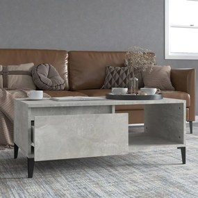 Tavolino Salotto Grigio Cemento 90x50x36,5 Cm Legno Multistrato /