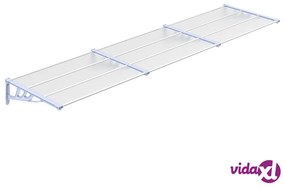 vidaXL Tettoia per Porta Grigio e Trasparente 358,5x90cm Policarbonato
