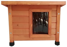 Casetta Per Gatti Da Esterno Xl 68,5x54x51,5 Cm Legno Marrone /