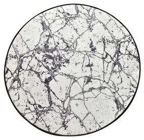 Tappeto da bagno Marble Circle bianco e nero, ø 100 cm - Foutastic
