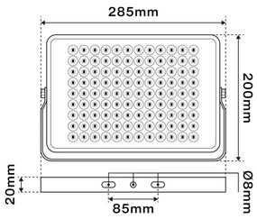 Faro LED 100W Modulare - OSRAM LED Colore  Bianco Naturale 4.000K