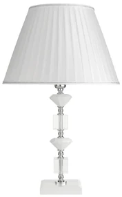 Lampada da tavolo GALA in vetro lavorato a mano con dettagli in metallo GRANDE BIANCO