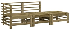 Set salotto da giardino 3 pz in legno impregnato di pino