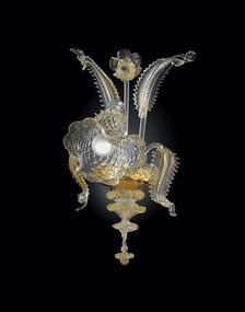 Applique 1 luce in vetro di Murano - cristallo/oro - 87/A1 -  Vetrilamp