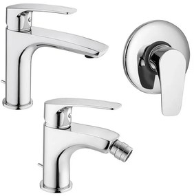 Set miscelatori Paffoni Lime lavabo bidet e doccia incasso in ottone cromo